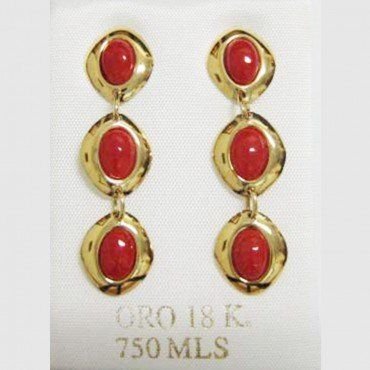 PENDIENTES ORO AMARILLO CORAL