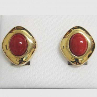 PENDIENTES ORO AMARILLO CORAL