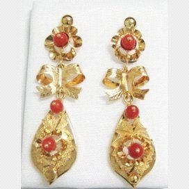 PENDIENTES ORO AMARILLO CORAL