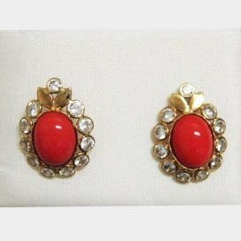 PENDIENTES ORO AMARILLO CORAL