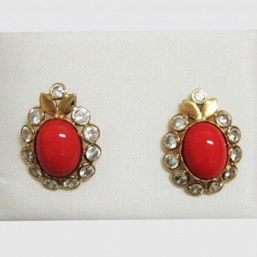 PENDIENTES ORO AMARILLO CORAL