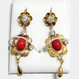 PENDIENTES ORO AMARILLO CORAL