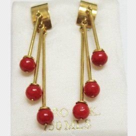PENDIENTES ORO AMARILLO CORAL