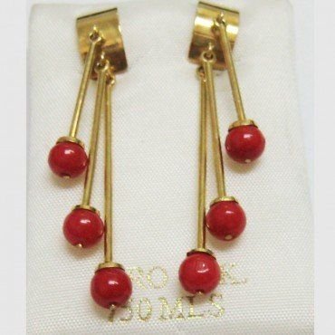 PENDIENTES ORO AMARILLO CORAL