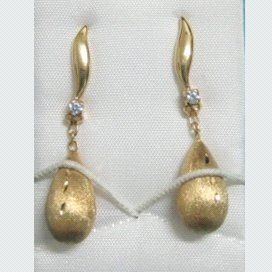 PENDIENTES ORO AMARILLO ITALIANO PIEDRA