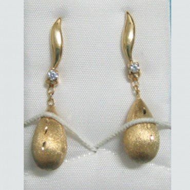 PENDIENTES ORO AMARILLO ITALIANO PIEDRA