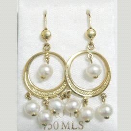 PENDIENTES ORO AMARILLO PERLA