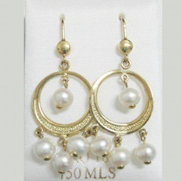PENDIENTES ORO AMARILLO PERLA