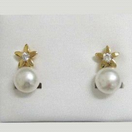 PENDIENTES ORO AMARILLO PERLA