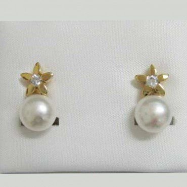PENDIENTES ORO AMARILLO PERLA