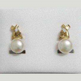 PENDIENTES ORO AMARILLO PERLA