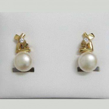 PENDIENTES ORO AMARILLO PERLA