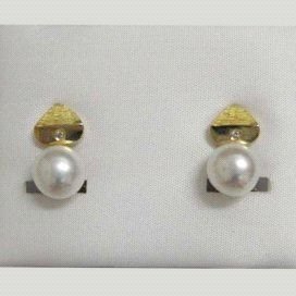 PENDIENTES ORO AMARILLO PERLA