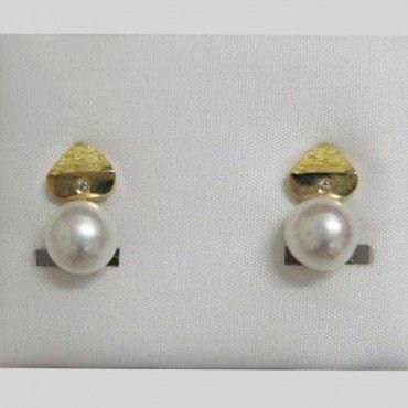 PENDIENTES ORO AMARILLO PERLA