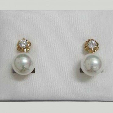 PENDIENTES ORO AMARILLO PERLA