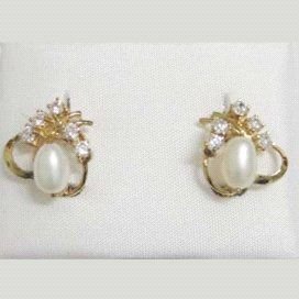 PENDIENTES ORO AMARILLO PERLA