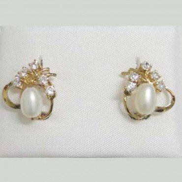 PENDIENTES ORO AMARILLO PERLA