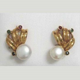PENDIENTES ORO AMARILLO PERLA