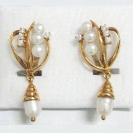 PENDIENTES ORO AMARILLO PERLA
