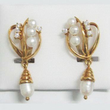 PENDIENTES ORO AMARILLO PERLA