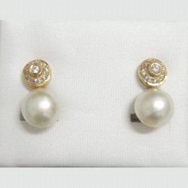 PENDIENTES ORO AMARILLO PERLA
