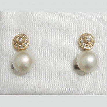 PENDIENTES ORO AMARILLO PERLA