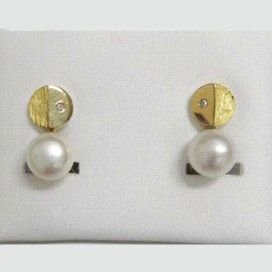 PENDIENTES ORO AMARILLO PERLA
