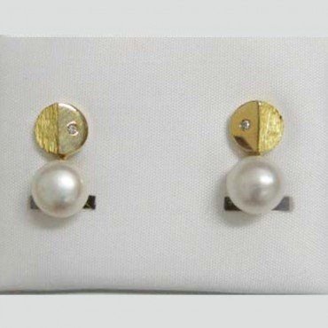 PENDIENTES ORO AMARILLO PERLA
