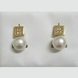 PENDIENTES ORO AMARILLO PERLA