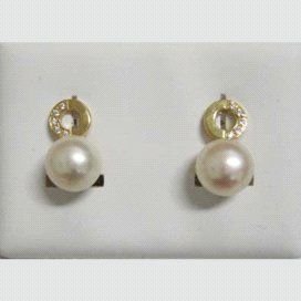 PENDIENTES ORO AMARILLO PERLA