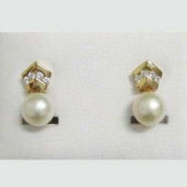 PENDIENTES ORO AMARILLO PERLA