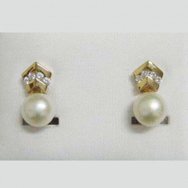 PENDIENTES ORO AMARILLO PERLA