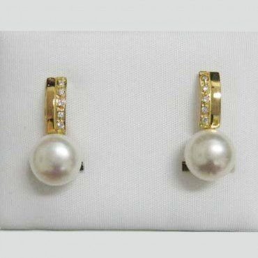 PENDIENTES ORO AMARILLO PERLA