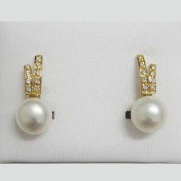 PENDIENTES ORO AMARILLO PERLA