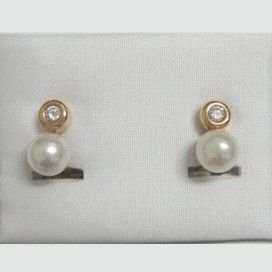 PENDIENTES ORO AMARILLO PERLA