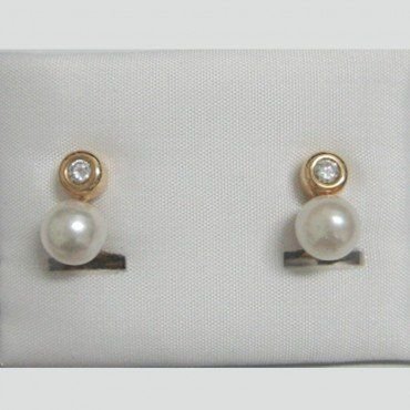 PENDIENTES ORO AMARILLO PERLA