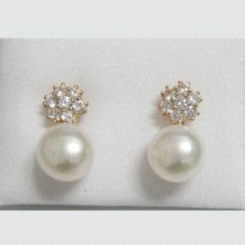 PENDIENTES ORO AMARILLO PERLA