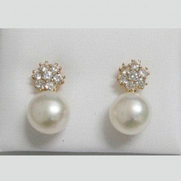 PENDIENTES ORO AMARILLO PERLA