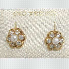 PENDIENTES ORO AMARILLO PERLA