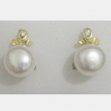 PENDIENTES ORO AMARILLO PERLA