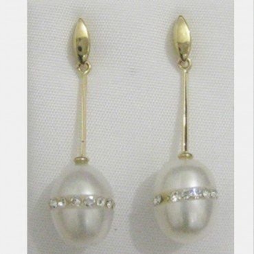PENDIENTES ORO AMARILLO PERLA