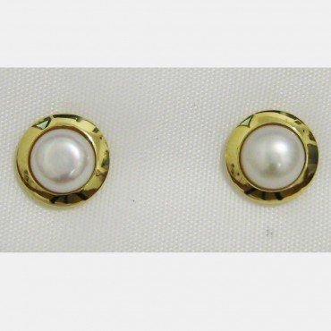 PENDIENTES ORO AMARILLO PERLA