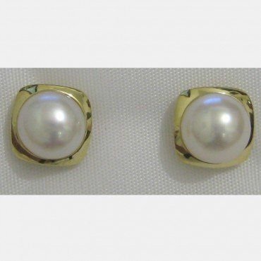 PENDIENTES ORO AMARILLO PERLA