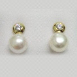 PENDIENTES ORO AMARILLO PERLA
