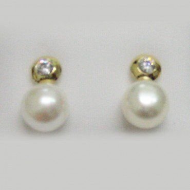 PENDIENTES ORO AMARILLO PERLA