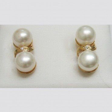 PENDIENTES ORO AMARILLO PERLA