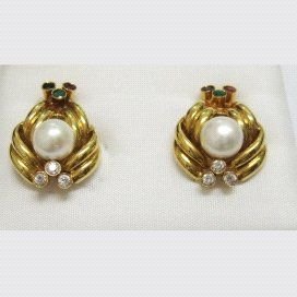 PENDIENTES ORO AMARILLO PERLA