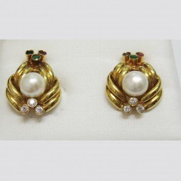 PENDIENTES ORO AMARILLO PERLA