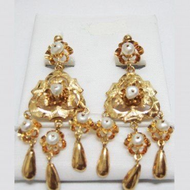 PENDIENTES ORO AMARILLO PERLA