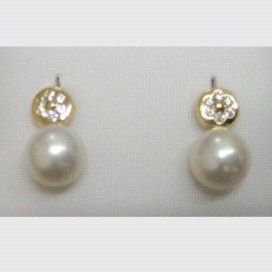 PENDIENTES ORO AMARILLO PERLA